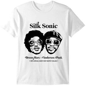 Silk Sonic Bruno Mars Anderson Paak Funny Retro Music Shirt 96